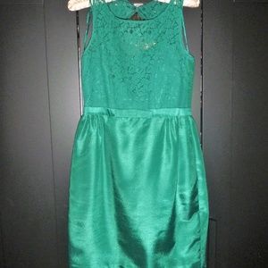 Emerald Green Evening Dress with Gold Zipper